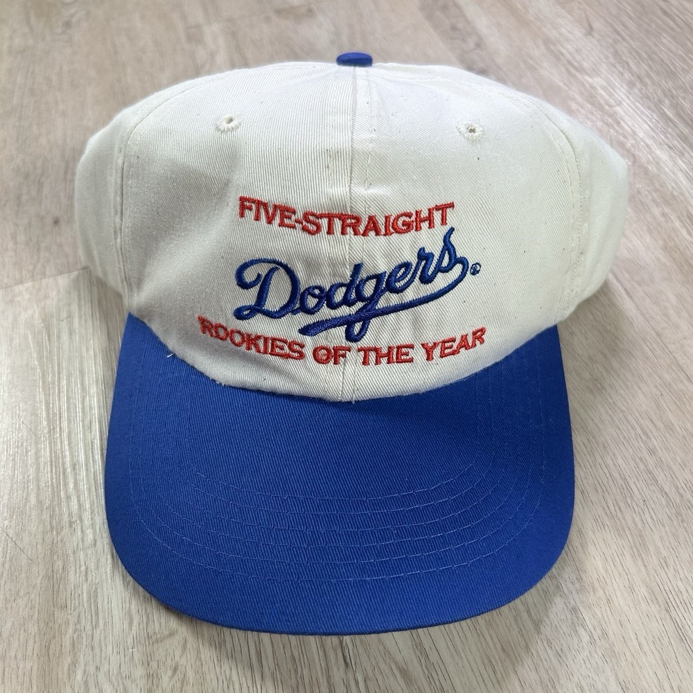 VTG 1997 Los Angeles Dodgers Snapback Hat MLB Baseball Pizza Hut Beige Blue Cap